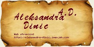 Aleksandra Dinić vizit kartica